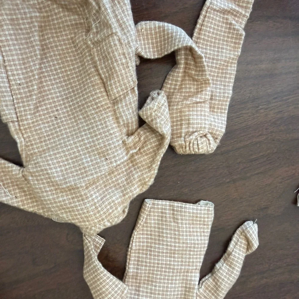 Handmade Vintage Style Male Doll Clothing Lot Striped Pajamas Checkered Robe Ken